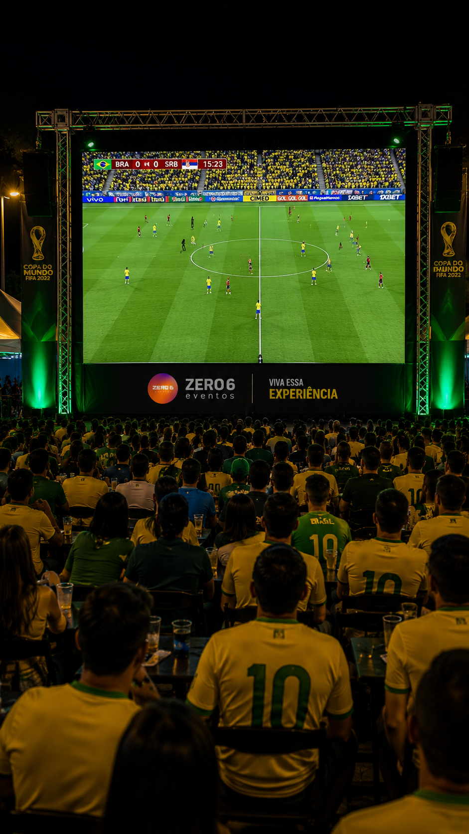 Seleção Brasileira em telão LED